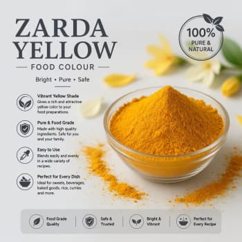Bright Lime Yellow Food Color 50g Zarda Rang Strong Vibrant Shade Premium Edible Color for Sweets Rice Desserts Baking Drinks Daily Kitchen Use