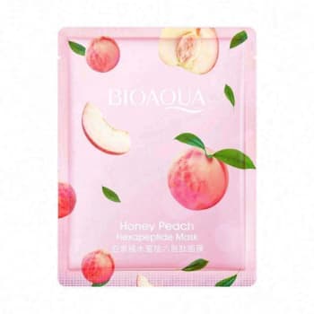 BIOAQUA Peach Extract Hexapeptide Facial Mask – Anti-Aging, Firming & Deep Hydrating Sheet Mask for Smooth, Youthful and Radiant Skin Care