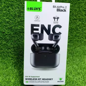 Bluks Original BX-AirPro 2 LED Wireless AirPods with Active Noise Cancellation Smart Display Case Deep Bass Sound and 1-Year Brand Warranty for iPhone and Android
