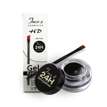 Face It Waterproof Liquid Gel Eyeliner – Long Lasting Smudge Proof Highly Pigmented Black Eyeliner for Bold Defined Eyes & Smooth Precision Makeup